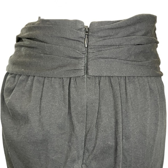 Theory Black Pencil Foldover Skirt with Ruching - Picture 3 of 9